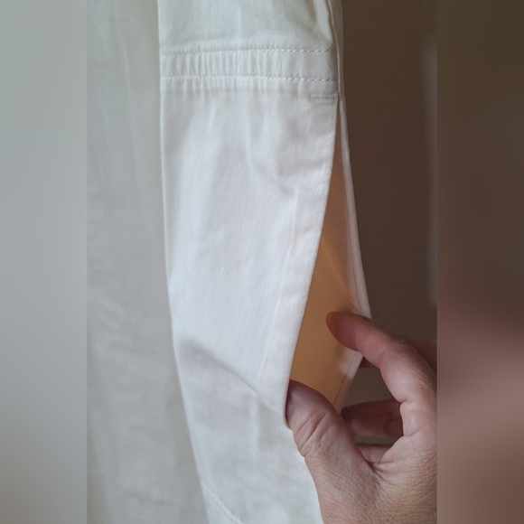 NWT Everlane Short Sleeve Puff Midi Dress Lagenlook  Pale/Yellow Womens Size S - Picture 6 of 12